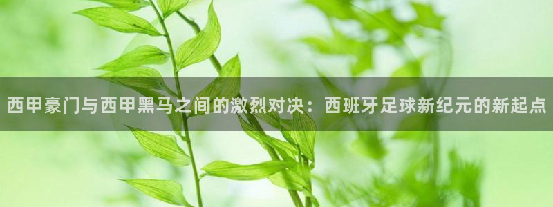  西甲豪门与西甲黑马之间的激烈对决：西班牙足球新纪元的新起点